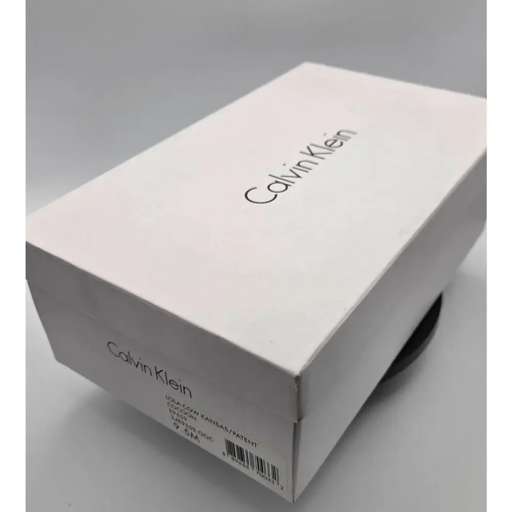 NEW IN BOX Calvin Klein Lola T-Strap Heels Nude Beige Strappy Sandal 9.5 NIB